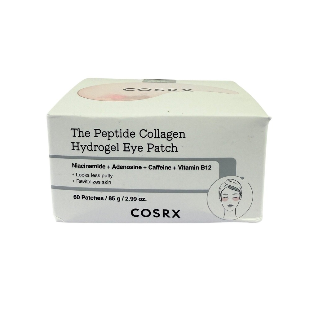 COSRX The Peptide Collagen Hydrogel Eye Patch 60ct Niacinamide Caffeine B12 New